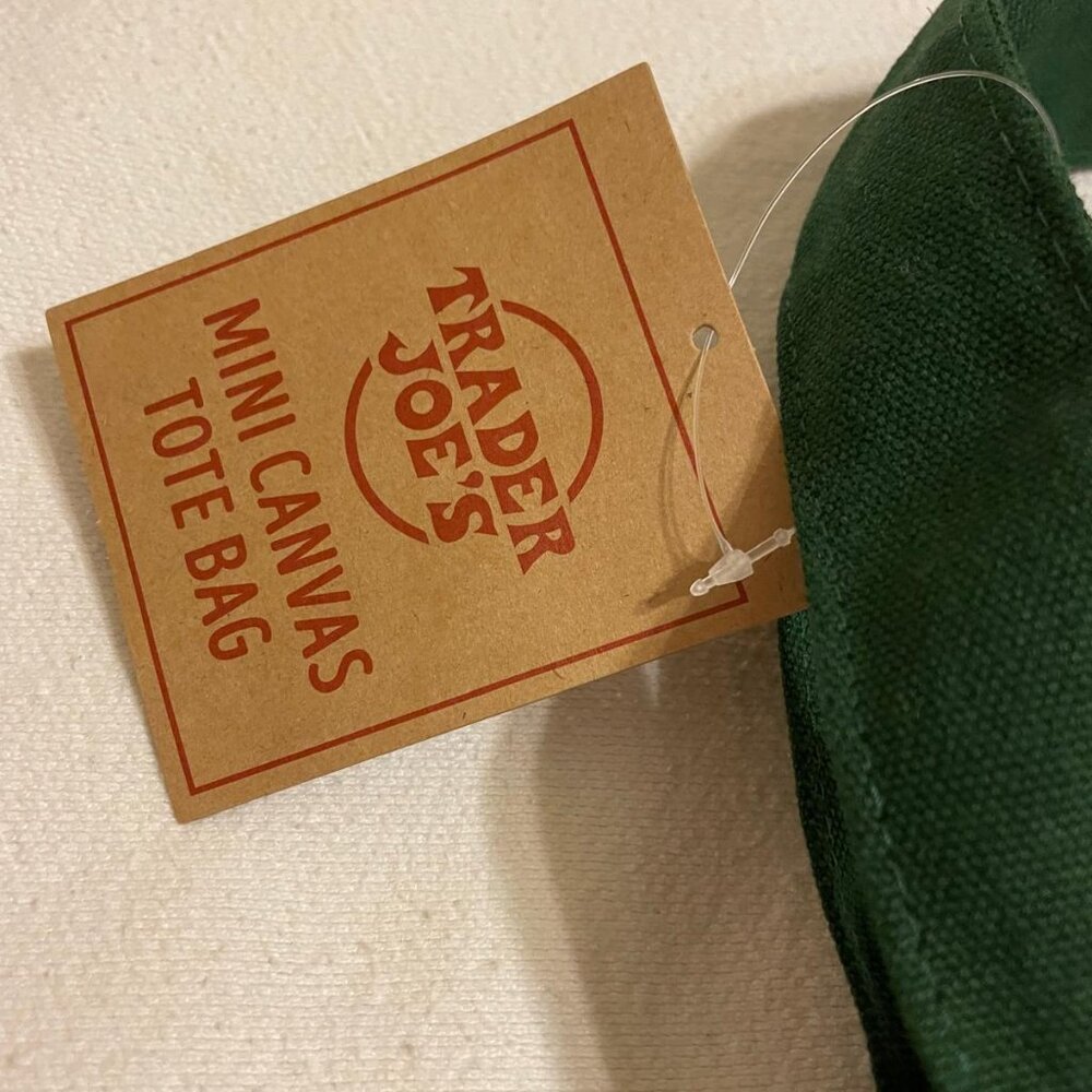 New with Tags! Set of 2: GREEN - Trader Joe's Large & Mini Canvas Totes - Picture 14 of 14